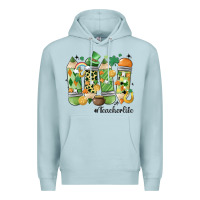 Blue Mist retro patricks day teacher life Premium Hoodie - MaliasSmallBusiness