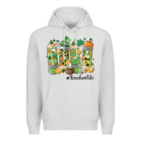 Dove Grey retro patricks day teacher life Premium Hoodie - MaliasSmallBusiness