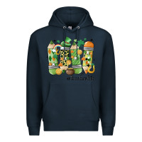Navy retro patricks day teacher life Premium Hoodie - MaliasSmallBusiness