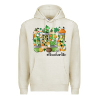Oatmeal Heather retro patricks day teacher life Premium Hoodie - MaliasSmallBusiness
