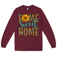 Burgundy home sweet home Long Sleeve Tee - Zillion Design Studio