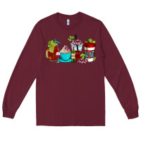 Burgundy wine coffee cups Long Sleeve Tee - AdoDesignShop
