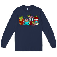 Navy wine coffee cups Long Sleeve Tee - AdoDesignShop
