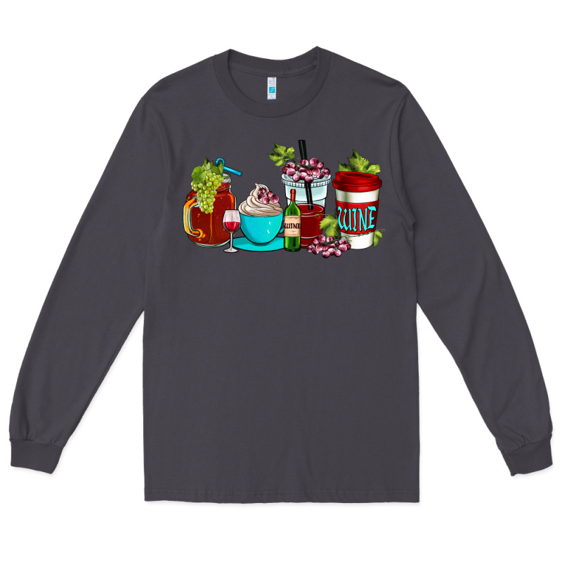 Wine Coffee Cups Long Sleeve Tee by AdoDesignShop | Teevron