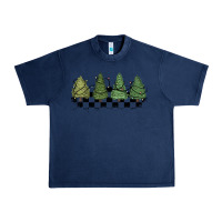 Navy christmas checkered trees Urban Heavy Tee - MaliasSmallBusiness