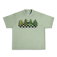 Oil Green christmas checkered trees Urban Heavy Tee - MaliasSmallBusiness
