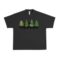 Pigment Black christmas checkered trees Urban Heavy Tee - MaliasSmallBusiness