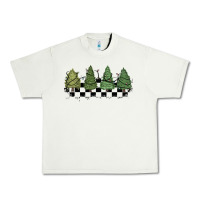 Pistachio christmas checkered trees Urban Heavy Tee - MaliasSmallBusiness