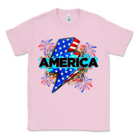 Bubblegum Pink America with lightning bolt Classic Tee - Zillion Design Studio