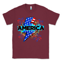 Burgundy America with lightning bolt Classic Tee - Zillion Design Studio