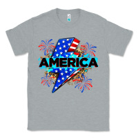 Heather Grey America with lightning bolt Classic Tee - Zillion Design Studio