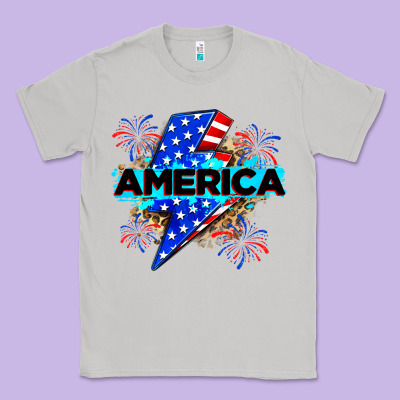 America With Lightning Bolt Classic Tee Designed By Zillion Design Studio