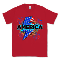 Red America with lightning bolt Classic Tee - Zillion Design Studio