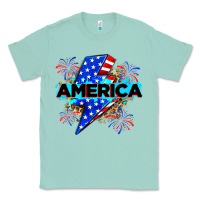 Seafoam America with lightning bolt Classic Tee - Zillion Design Studio