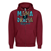 Burgundy mama of drama boy mom Zipper Hoodie - Zillion Design Studio