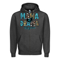 Charcoal Heather mama of drama boy mom Zipper Hoodie - Zillion Design Studio
