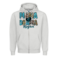 Dove Grey mama of drama boy mom Zipper Hoodie - Zillion Design Studio