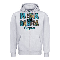 Heather Grey mama of drama boy mom Zipper Hoodie - Zillion Design Studio