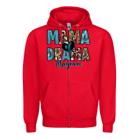 Red mama of drama boy mom Zipper Hoodie - Zillion Design Studio