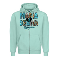Seafoam mama of drama boy mom Zipper Hoodie - Zillion Design Studio