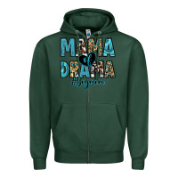 Sports Green mama of drama boy mom Zipper Hoodie - Zillion Design Studio