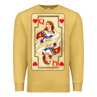 Antique Gold love playing cards queen Premium Sweatshirt - AdoDesignShop