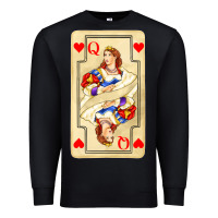 Black love playing cards queen Premium Sweatshirt - AdoDesignShop