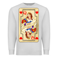 Dove Grey love playing cards queen Premium Sweatshirt - AdoDesignShop