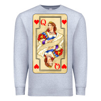 Heather Grey love playing cards queen Premium Sweatshirt - AdoDesignShop