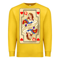 Lemon love playing cards queen Premium Sweatshirt - AdoDesignShop