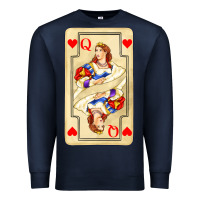 Navy love playing cards queen Premium Sweatshirt - AdoDesignShop