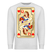 Oatmeal Heather love playing cards queen Premium Sweatshirt - AdoDesignShop
