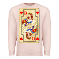 Pale Pink love playing cards queen Premium Sweatshirt - AdoDesignShop