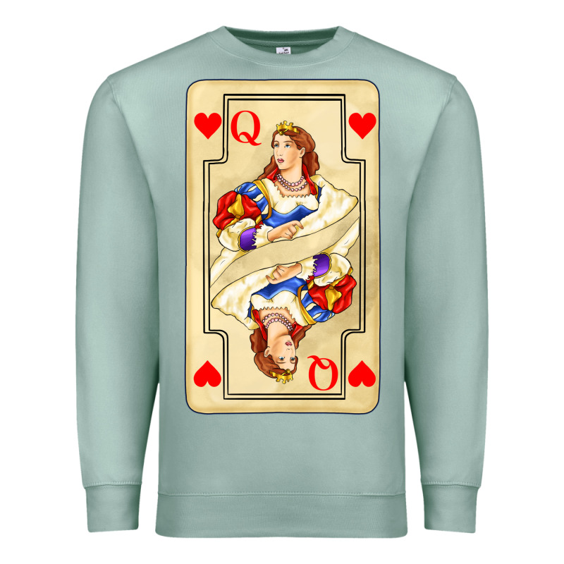 Love Playing Cards Queen Premium Sweatshirt by AdoDesignShop | Teevron
