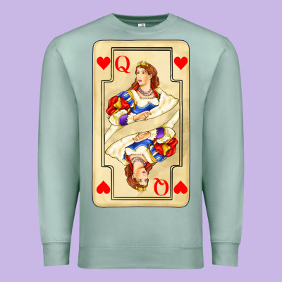 Love Playing Cards Queen Premium Sweatshirt Designed By Adodesignshop