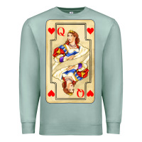 Seafoam love playing cards queen Premium Sweatshirt - AdoDesignShop