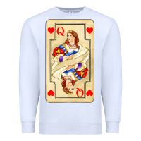 White love playing cards queen Premium Sweatshirt - AdoDesignShop