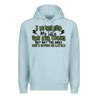 Blue Mist i married my wife for her looks Premium Hoodie - MaliasSmallBusiness