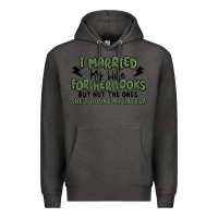 Charcoal Heather i married my wife for her looks Premium Hoodie - MaliasSmallBusiness