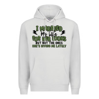 Dove Grey i married my wife for her looks Premium Hoodie - MaliasSmallBusiness