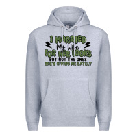Heather Grey i married my wife for her looks Premium Hoodie - MaliasSmallBusiness
