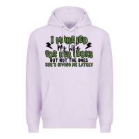 Lilac i married my wife for her looks Premium Hoodie - MaliasSmallBusiness