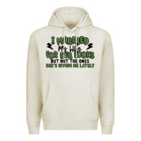 Oatmeal Heather i married my wife for her looks Premium Hoodie - MaliasSmallBusiness