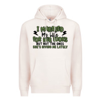 Pale Pink i married my wife for her looks Premium Hoodie - MaliasSmallBusiness