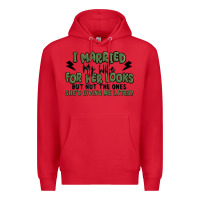 Red i married my wife for her looks Premium Hoodie - MaliasSmallBusiness