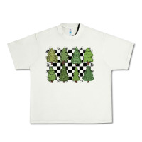 Pistachio checkered trees Urban Heavy Tee - MaliasSmallBusiness