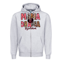 Heather Grey mama of drama girl mom Zipper Hoodie - Zillion Design Studio