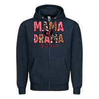 Navy mama of drama girl mom Zipper Hoodie - Zillion Design Studio
