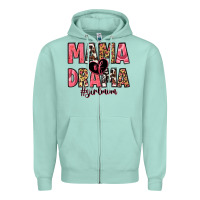 Seafoam mama of drama girl mom Zipper Hoodie - Zillion Design Studio