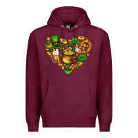 Burgundy St Patricks heart Premium Hoodie - AdoDesignShop